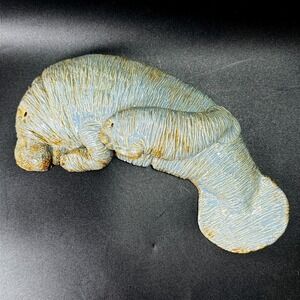 Kevin Rowley Mother Calf Manatee Wall Sculpture Sand Art Florida Coastal Sea Cow